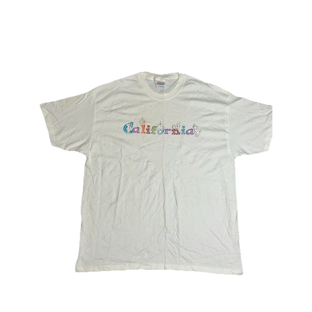 Vintage 90s Dalmations California T Shirt Size XL White